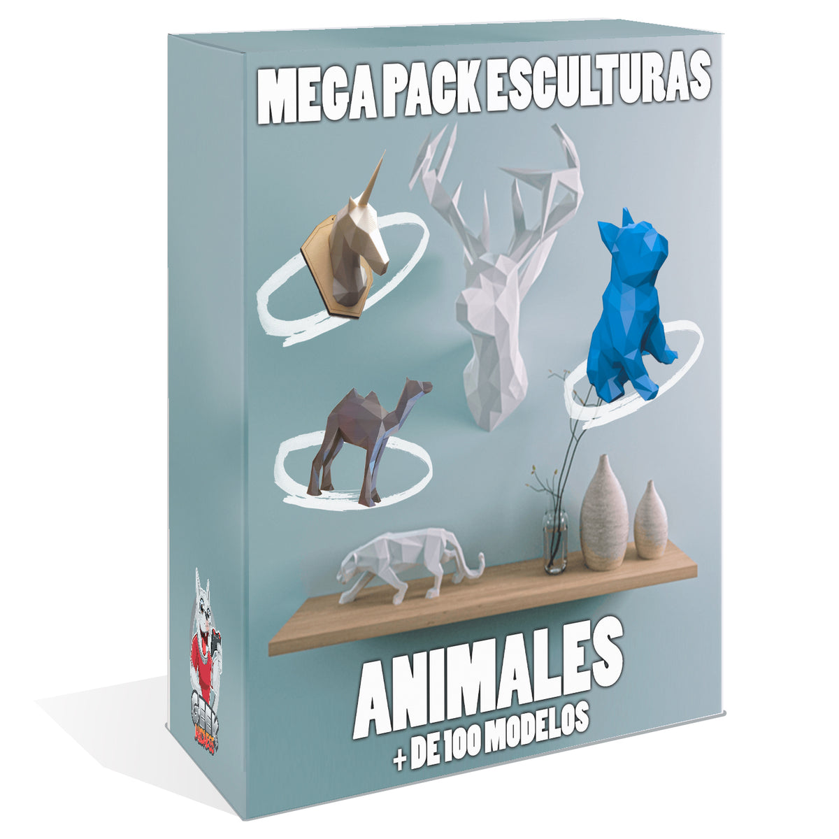 Mega Pack Papercraft 3d + 100 Modelos Animales Imprimible!