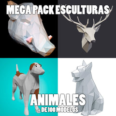 Mega Pack Papercraft 3d + 100 Modelos Animales Imprimible!