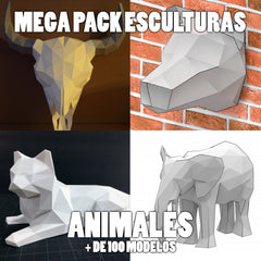 Mega Pack Papercraft 3d + 100 Modelos Animales Imprimible!