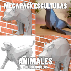 Mega Pack Papercraft 3d + 100 Modelos Animales Imprimible!