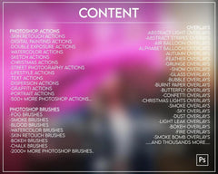Adobe Photoshop Overlays Brushes Actions Presets - Mega Pack 37 GB